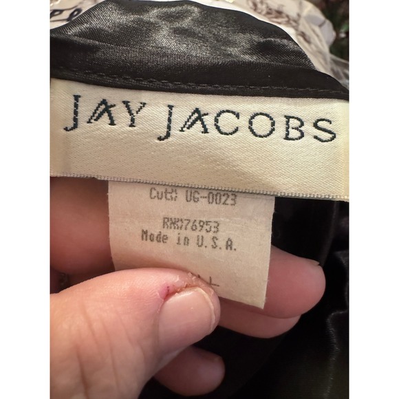 Vintage Jay Jacobs Black Satin Slip Mini Dress Spaghetti Straps V Neck - Picture 3 of 8